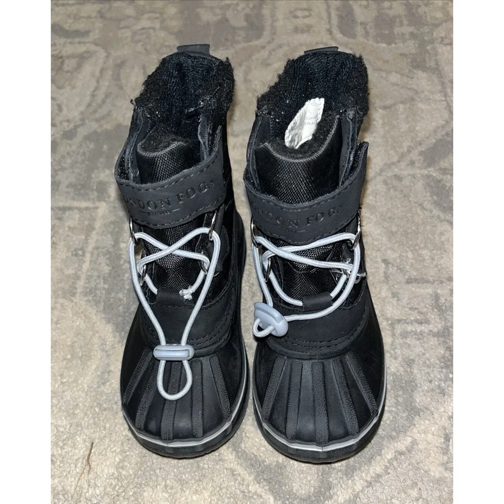 London Fog Oxford Snow Winter Waterproof Toddler Boys Boots Black Sz 7 Toddler